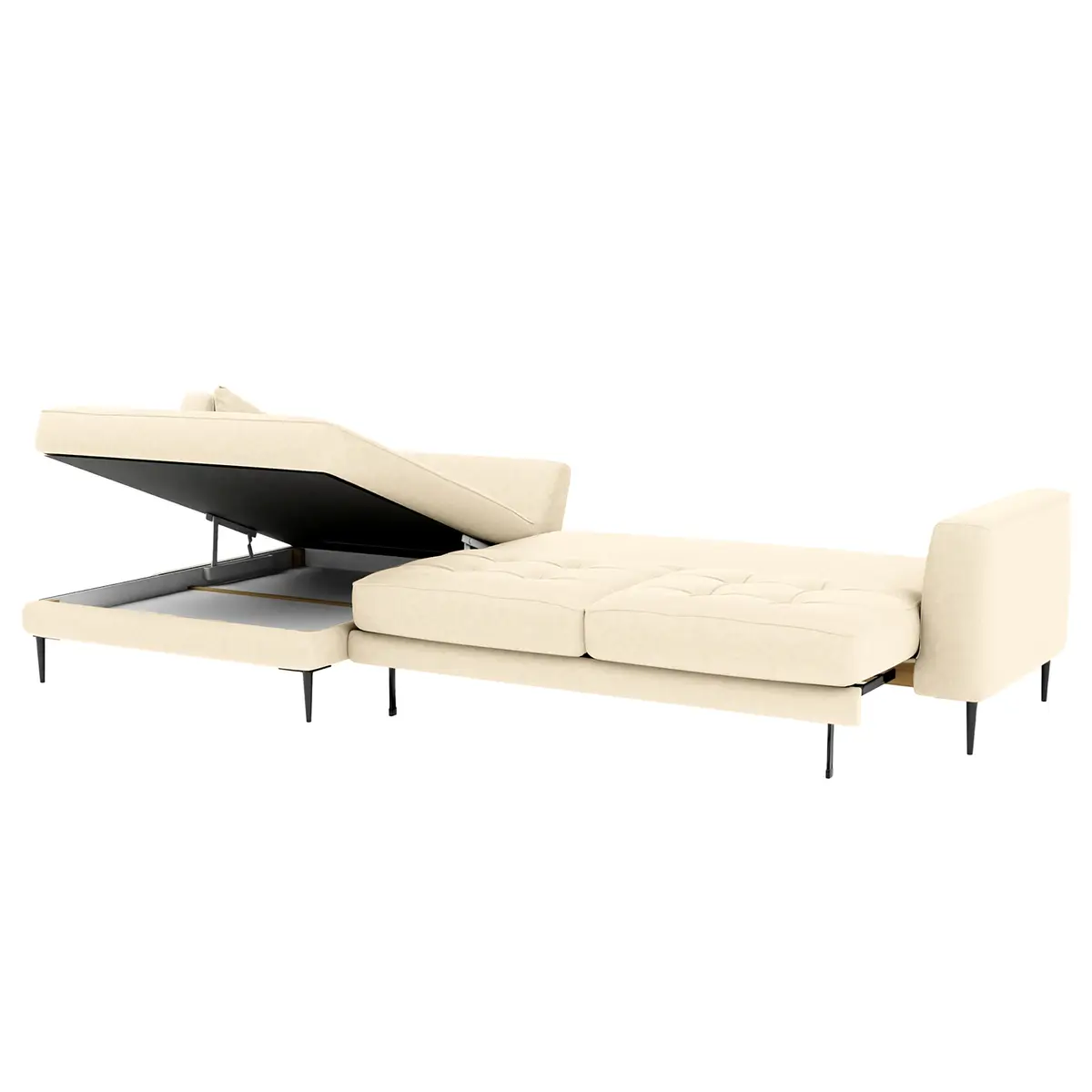 Ecksofa mit Longchair | Beige