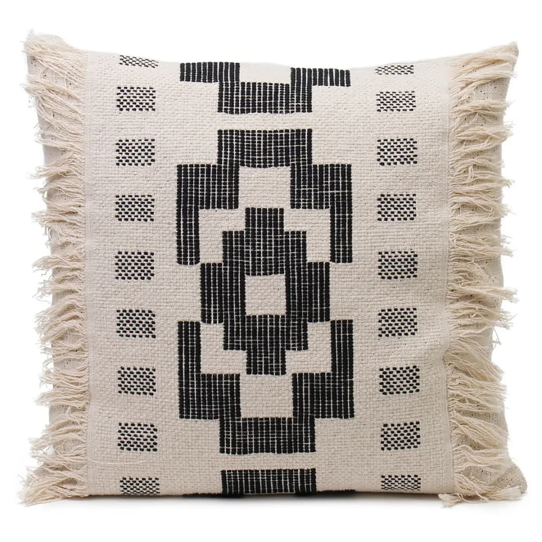 Kissenhülle Boho Style Grau/Anthrazit 50 x 50cm Mischgewebe | Grau