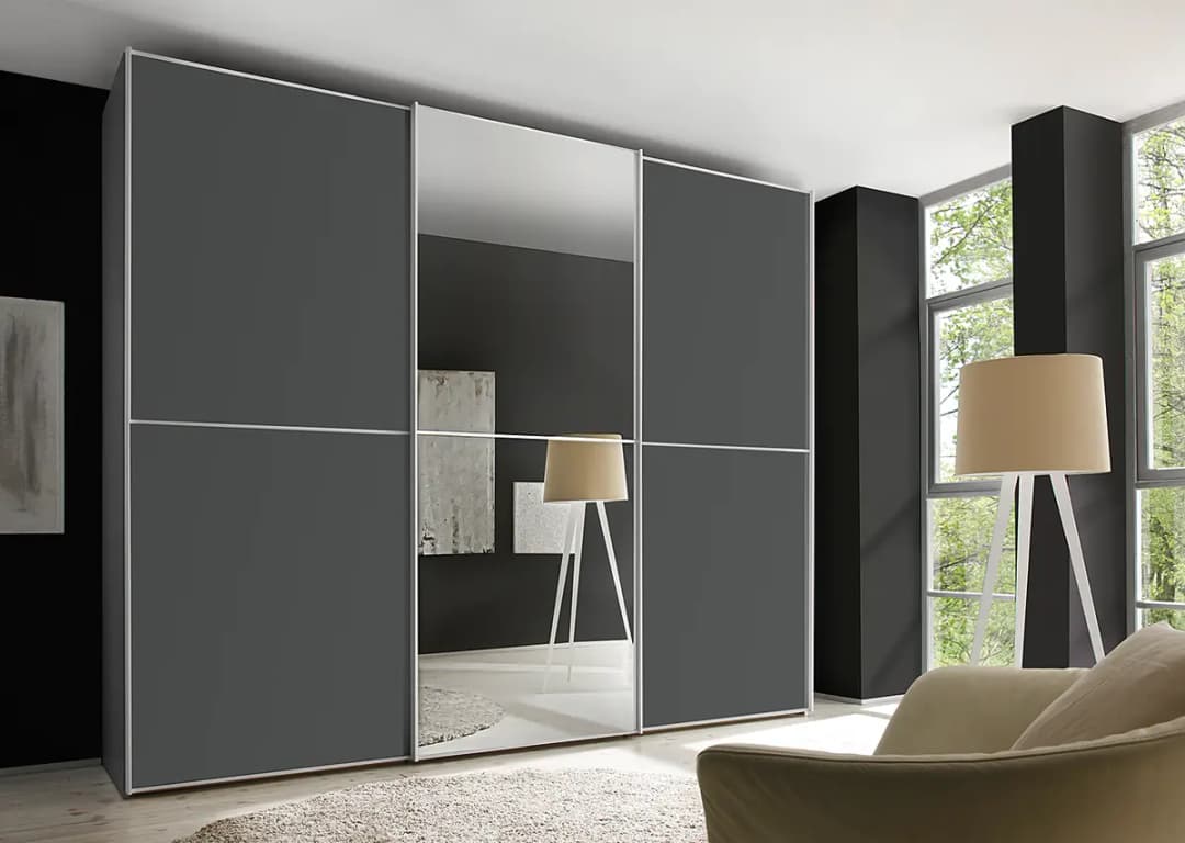 Schwebetürenschrank Typ B | Grau