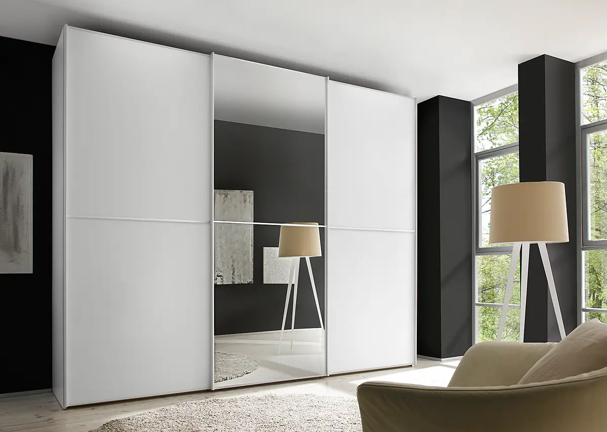 Schwebetürenschrank Typ B | Weiß