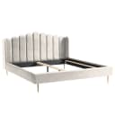 Polsterbett Kronach 180 x 200cm Samt Beige/Beige/Gold | Beige