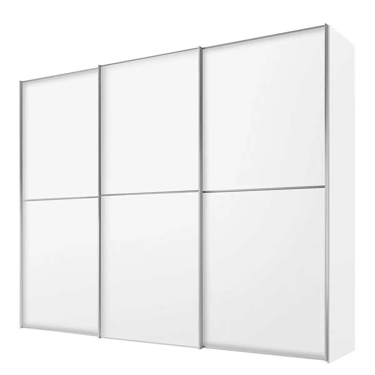 Schwebetürenschrank Typ C 298 x 240cm Weiß/Weiß Classic Silber