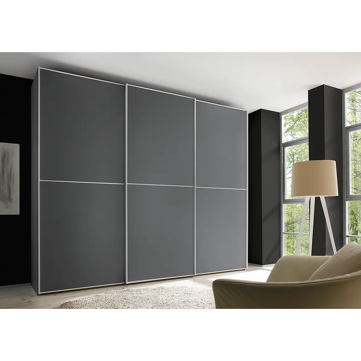 Schwebetürenschrank Typ C | Grau