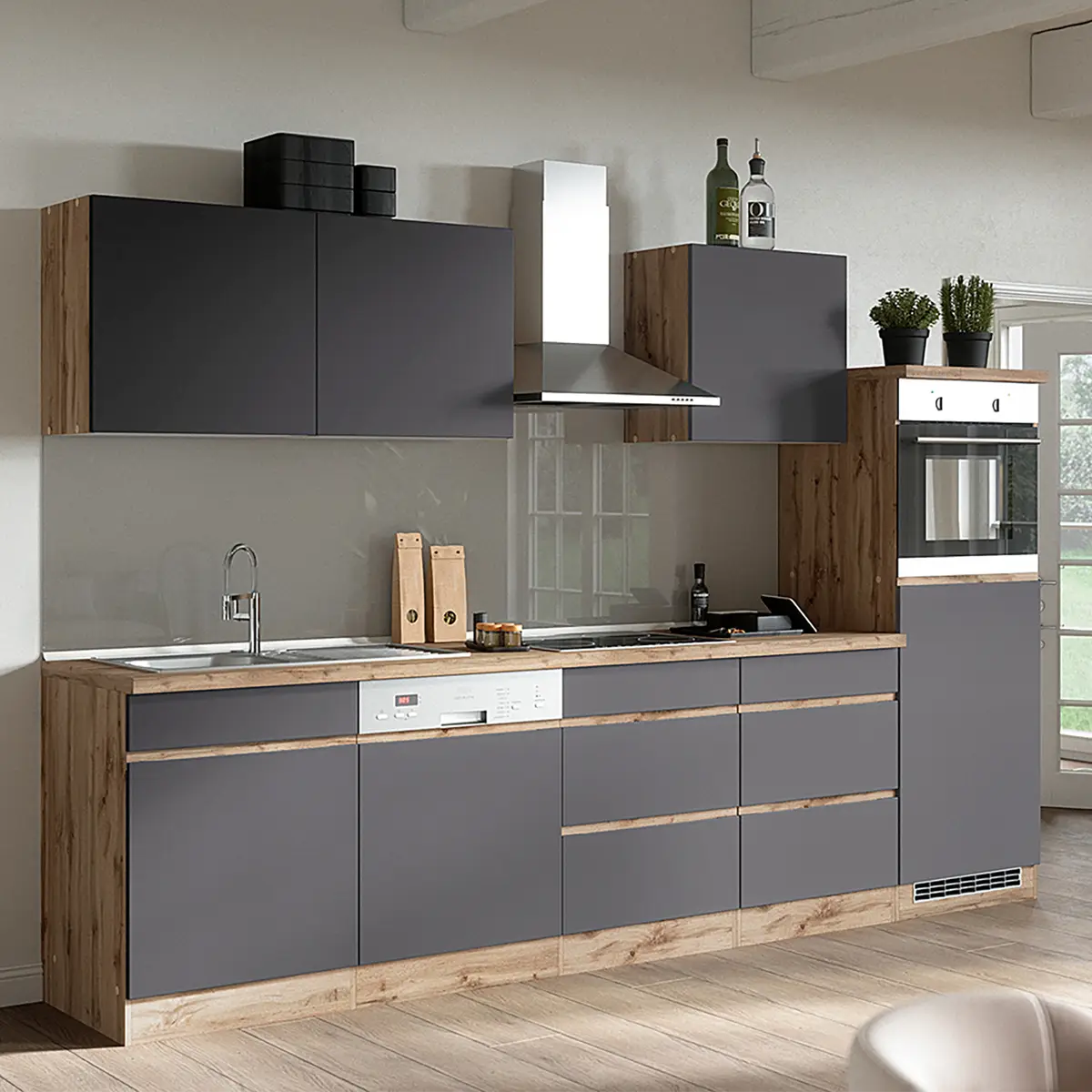 Küchenzeile Turin Kombi C | Braun