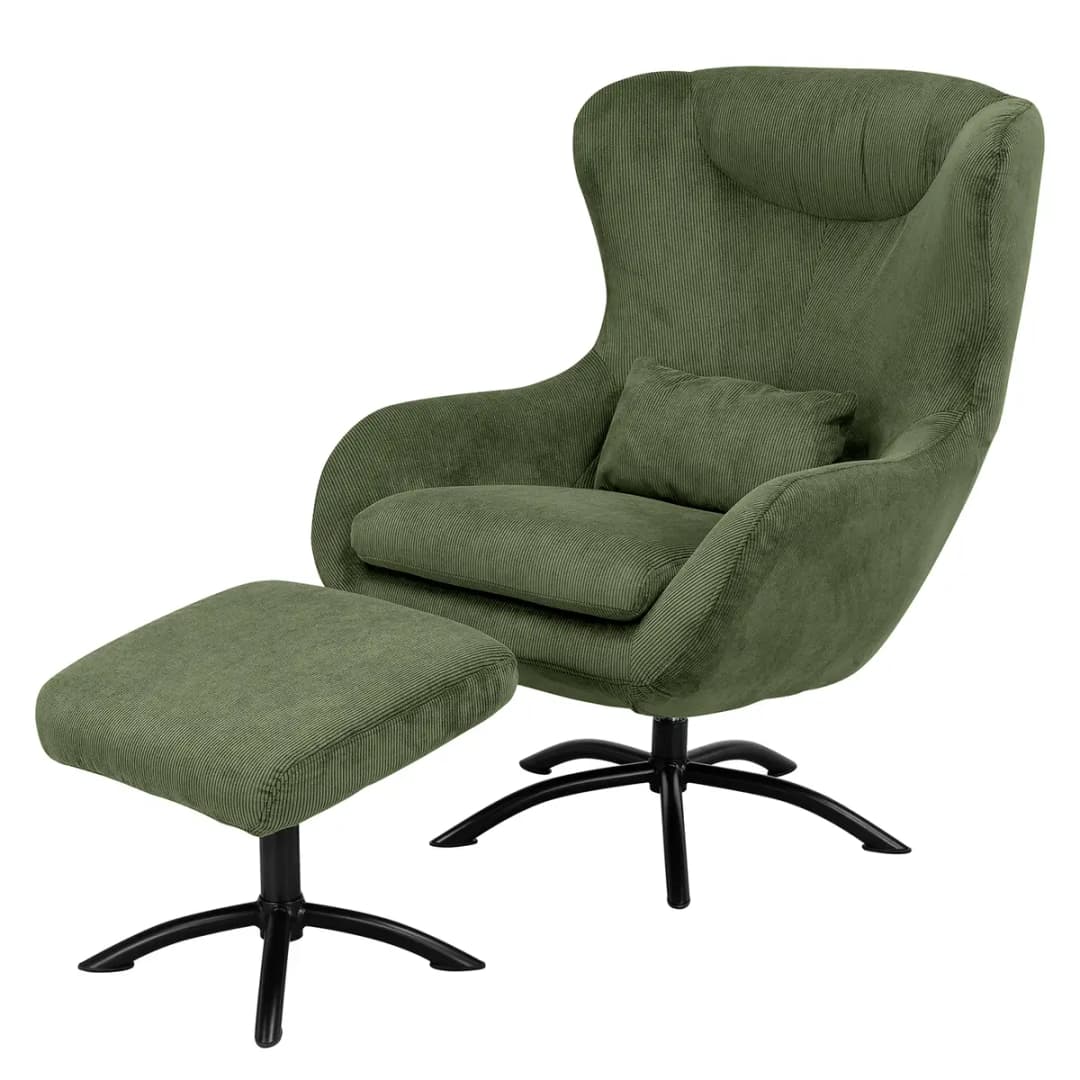 Fredriks Sessel Barnard mit Hocker | Grün