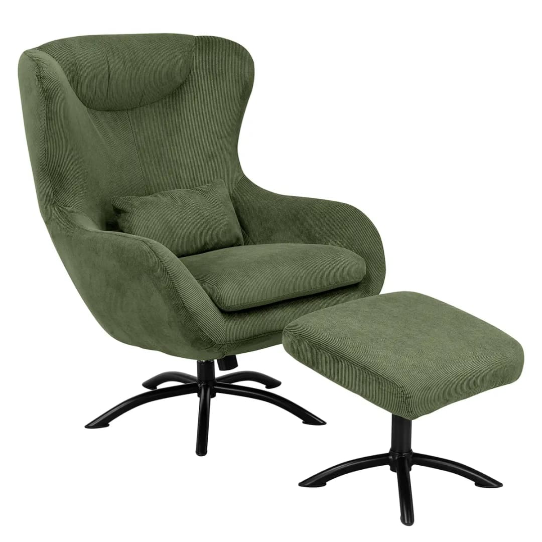 Fredriks Sessel Barnard mit Hocker | Grün