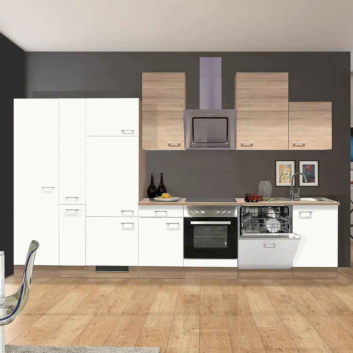 Küchenzeile Cresta Kombi E 360cm | Braun