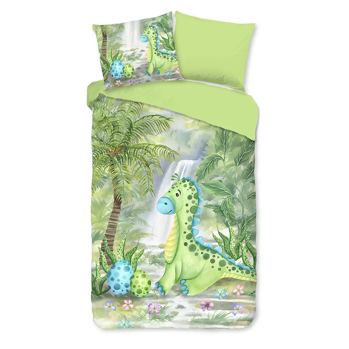 Kinderbettwäsche Dani 140 x 240cm Grün/Multicolor | Mehrfarbig