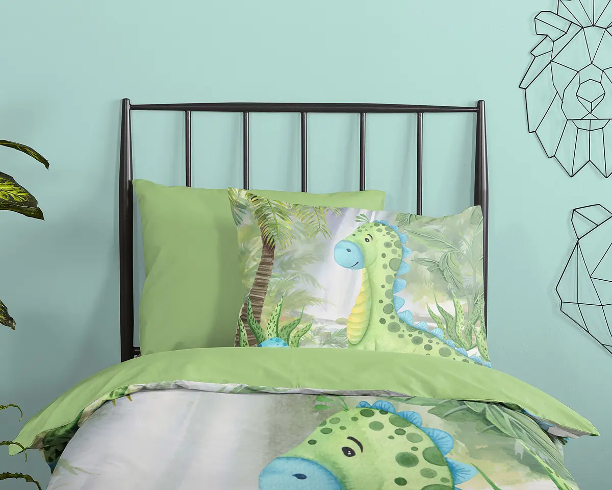 Kinderbettwäsche Dani 140 x 240cm Grün/Multicolor | Mehrfarbig