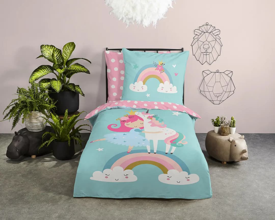 Kinderbettwäsche Heaven 135 x 200cm Multicolor | Mehrfarbig