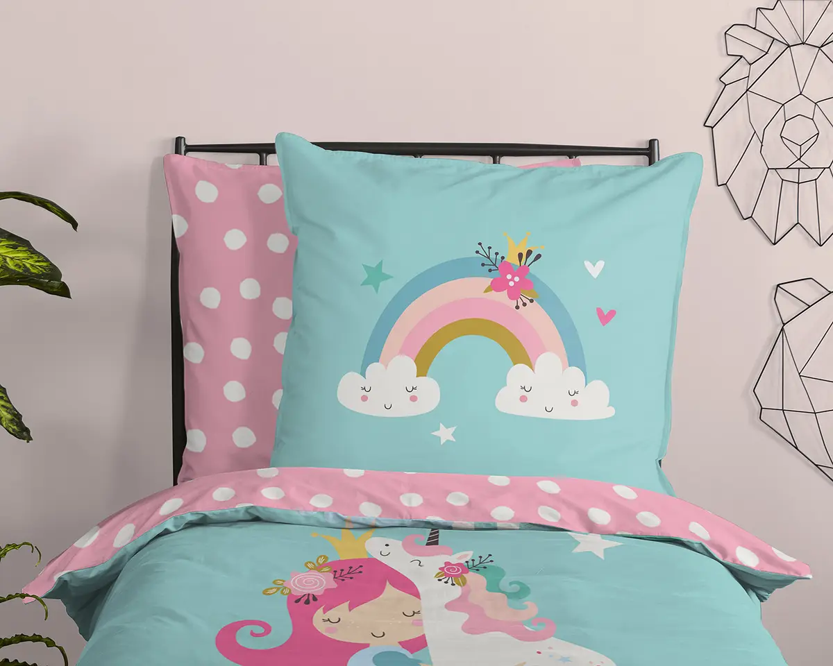 Kinderbettwäsche Heaven 135 x 200cm Multicolor | Mehrfarbig