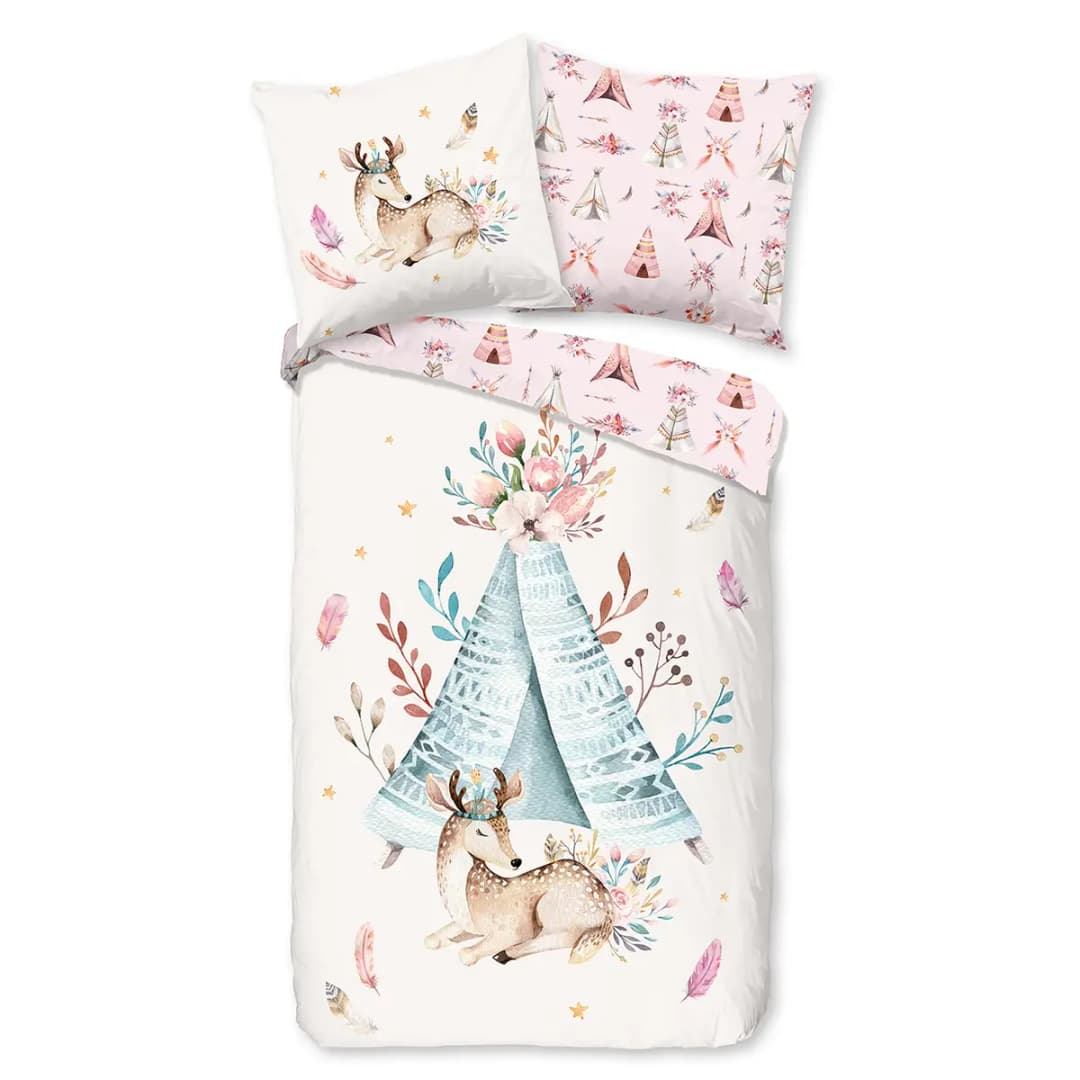 Kinderbettwäsche Boho 135 x 200cm Multicolor | Mehrfarbig