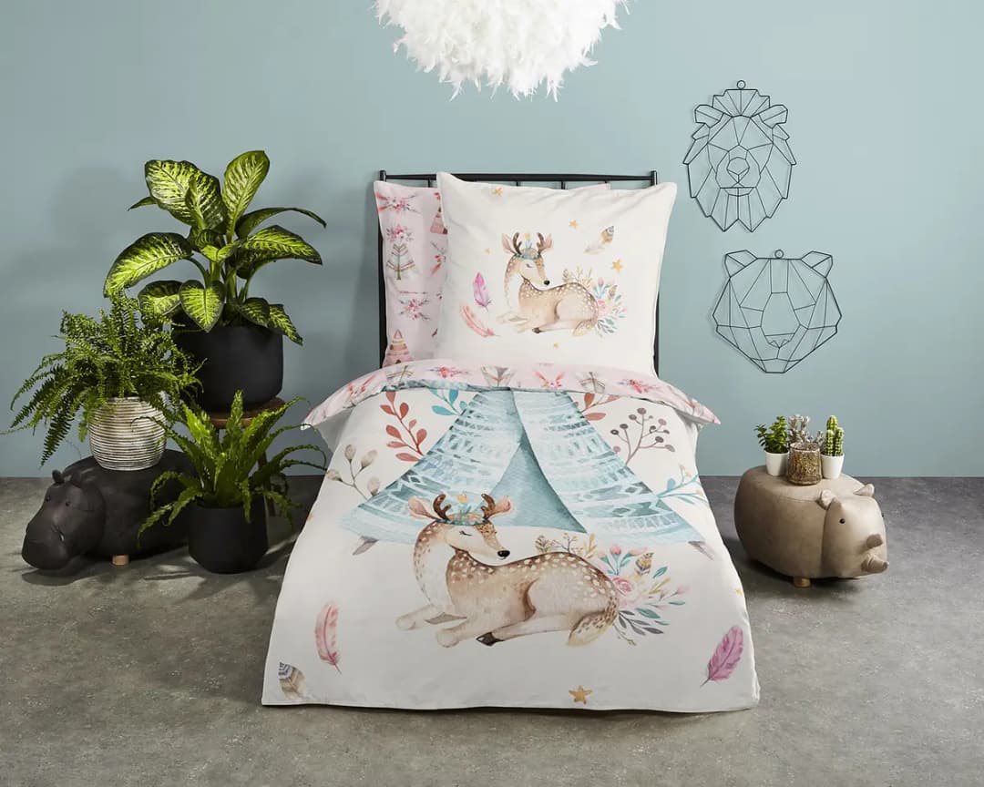 Kinderbettwäsche Boho 135 x 200cm Multicolor | Mehrfarbig