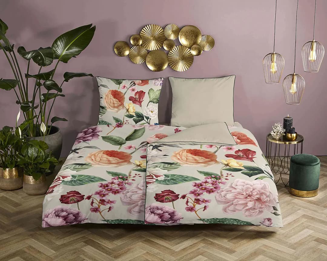 Renforce Bettwäsche Fiori | Beige