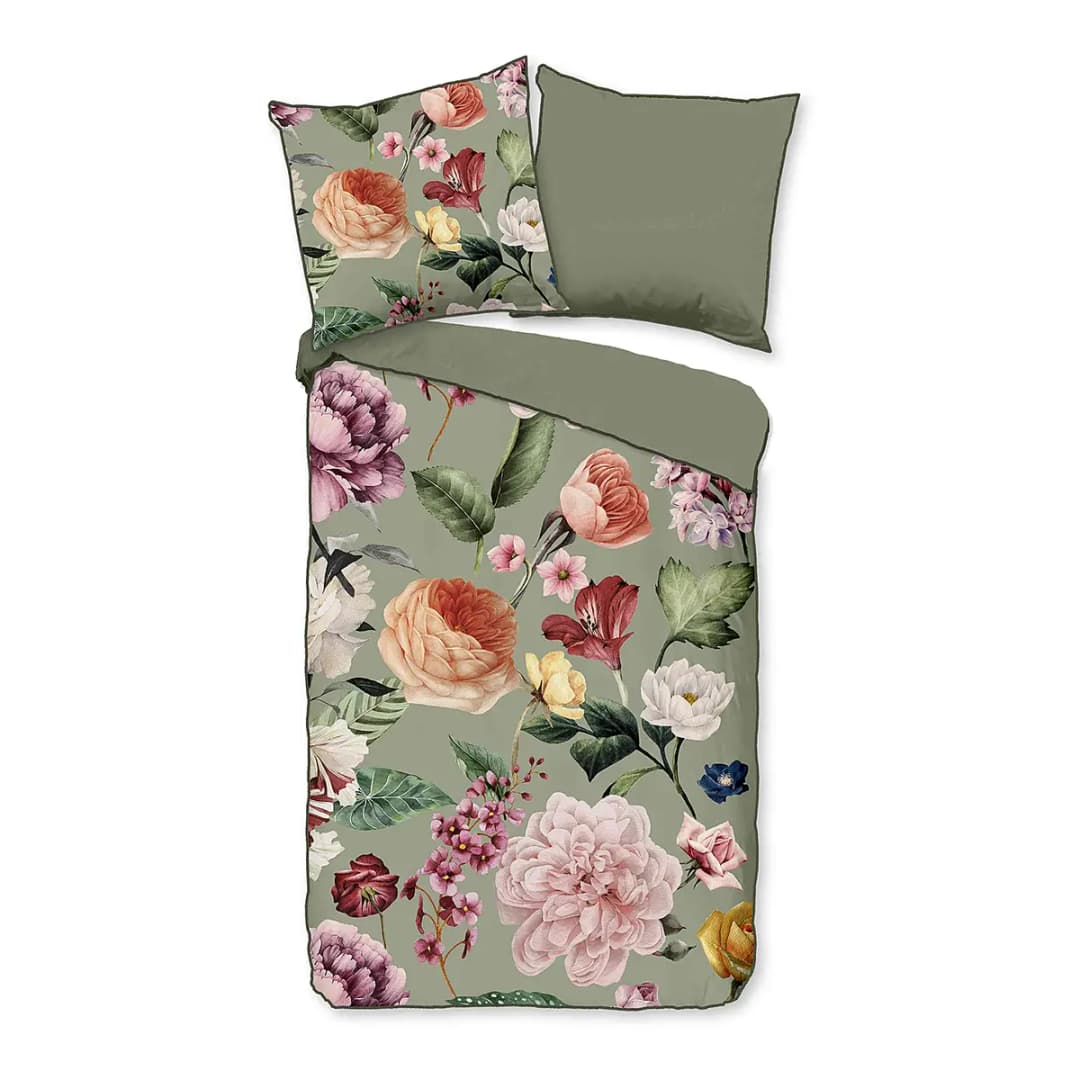 Renforce Bettwäsche Fiori | Grün