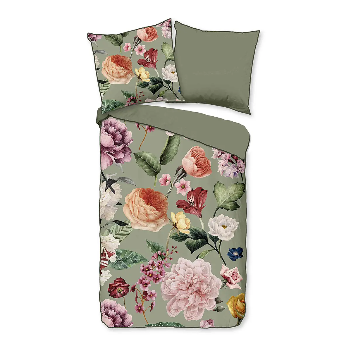 Renforce Bettwäsche Fiori | Grün