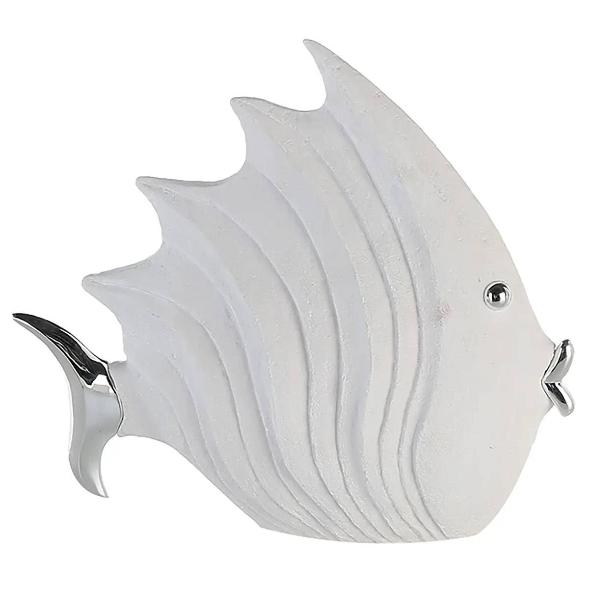 Figur Fisch 29 x 26cm Weiß | Weiß