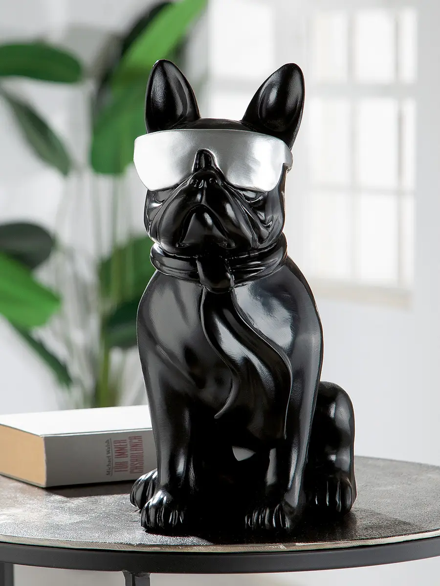 Mops Cool Dog Figur | Schwarz