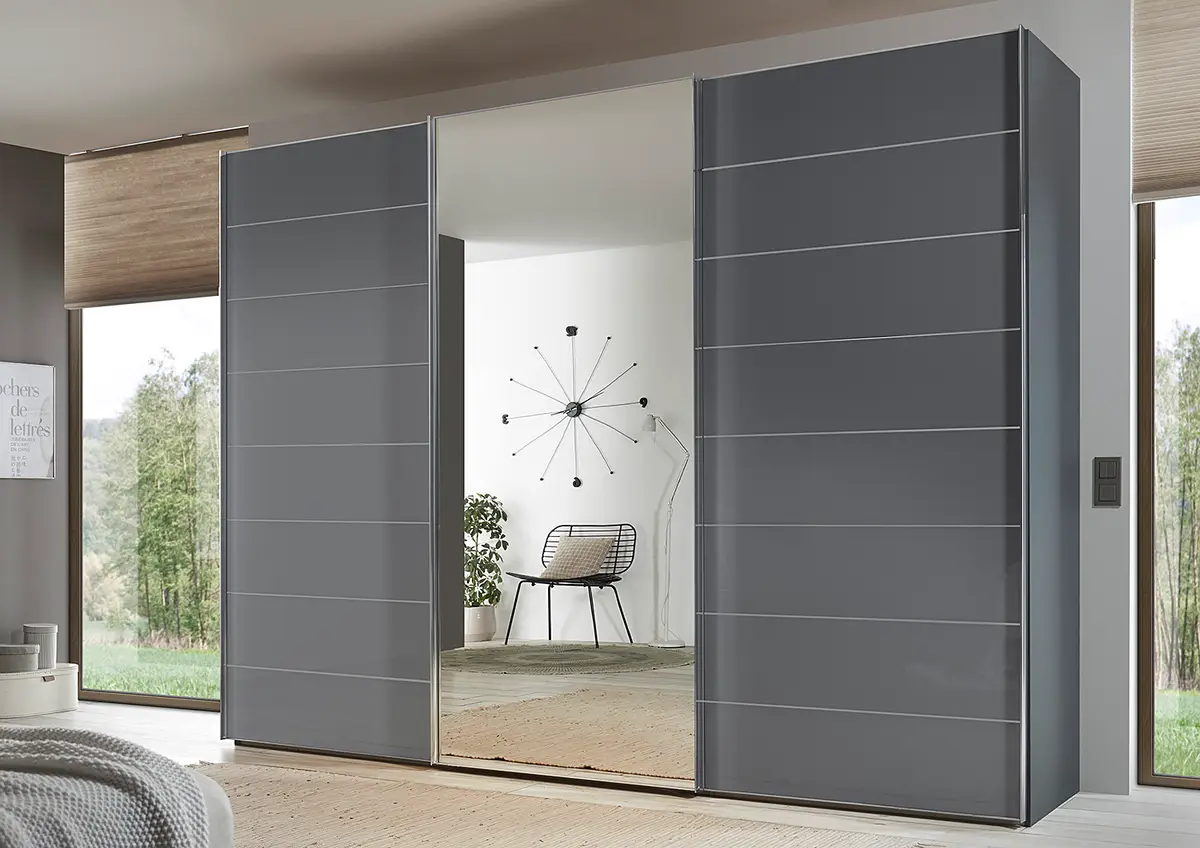 Schwebetürenschrank Sonate | Grau