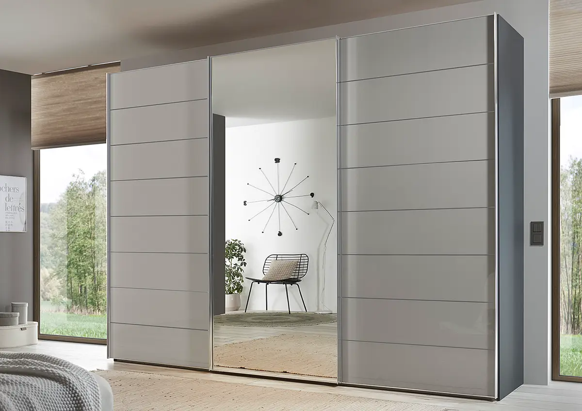 Schwebetürenschrank Sonate | Grau