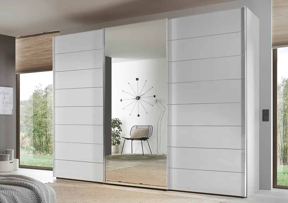 Schwebetürenschrank Sonate | Weiß
