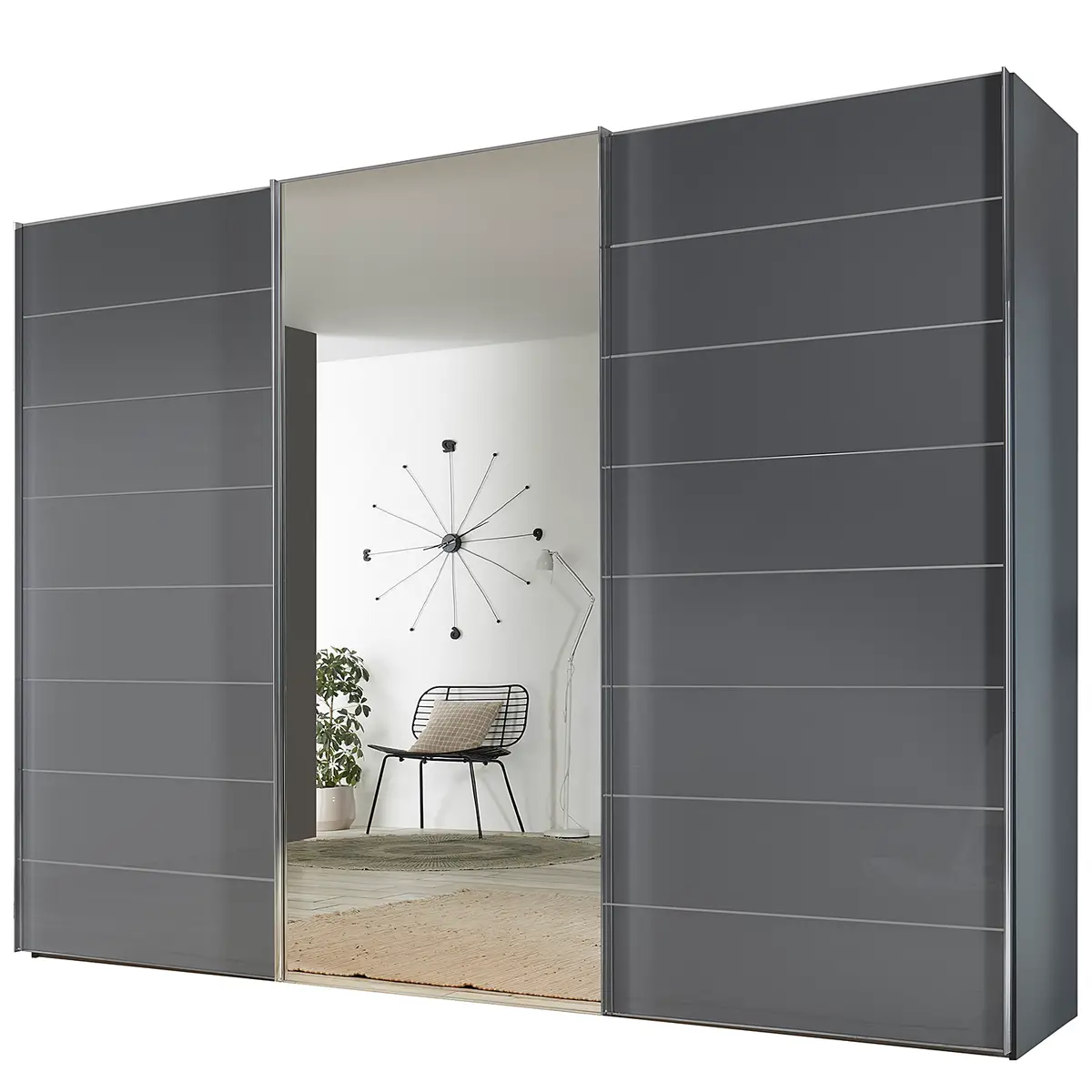 Schwebetürenschrank Sonate | Grau