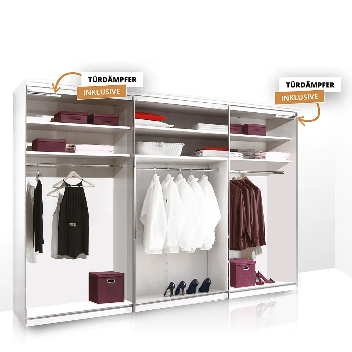 Schwebetürenschrank Sonate | Grau