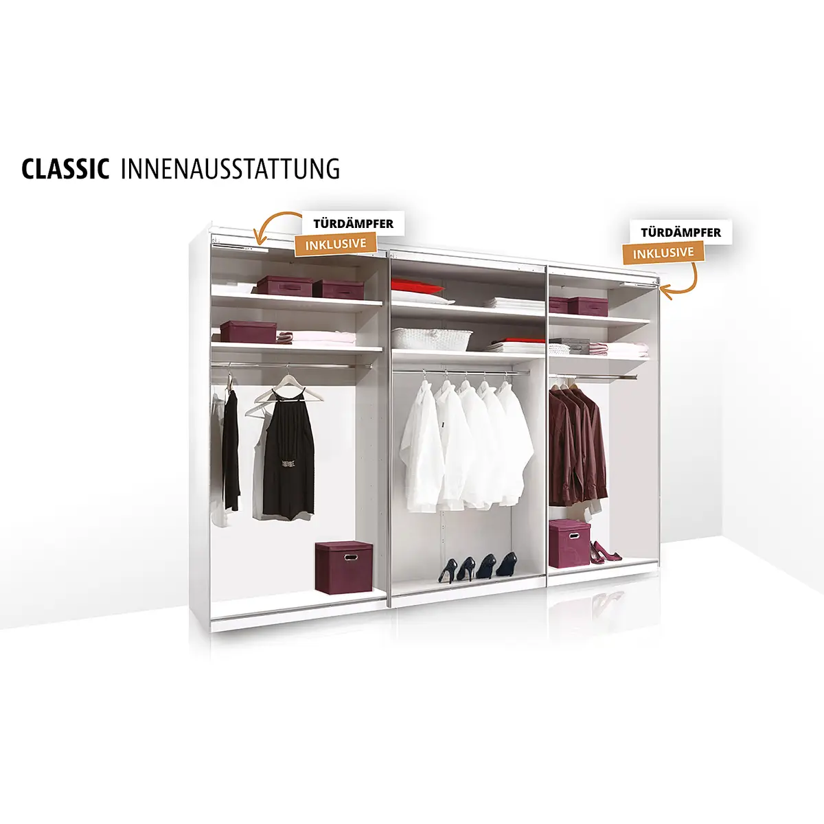 Schwebetürenschrank Sinfonie Plus Typ A 280 x 240cm Beige/Sand