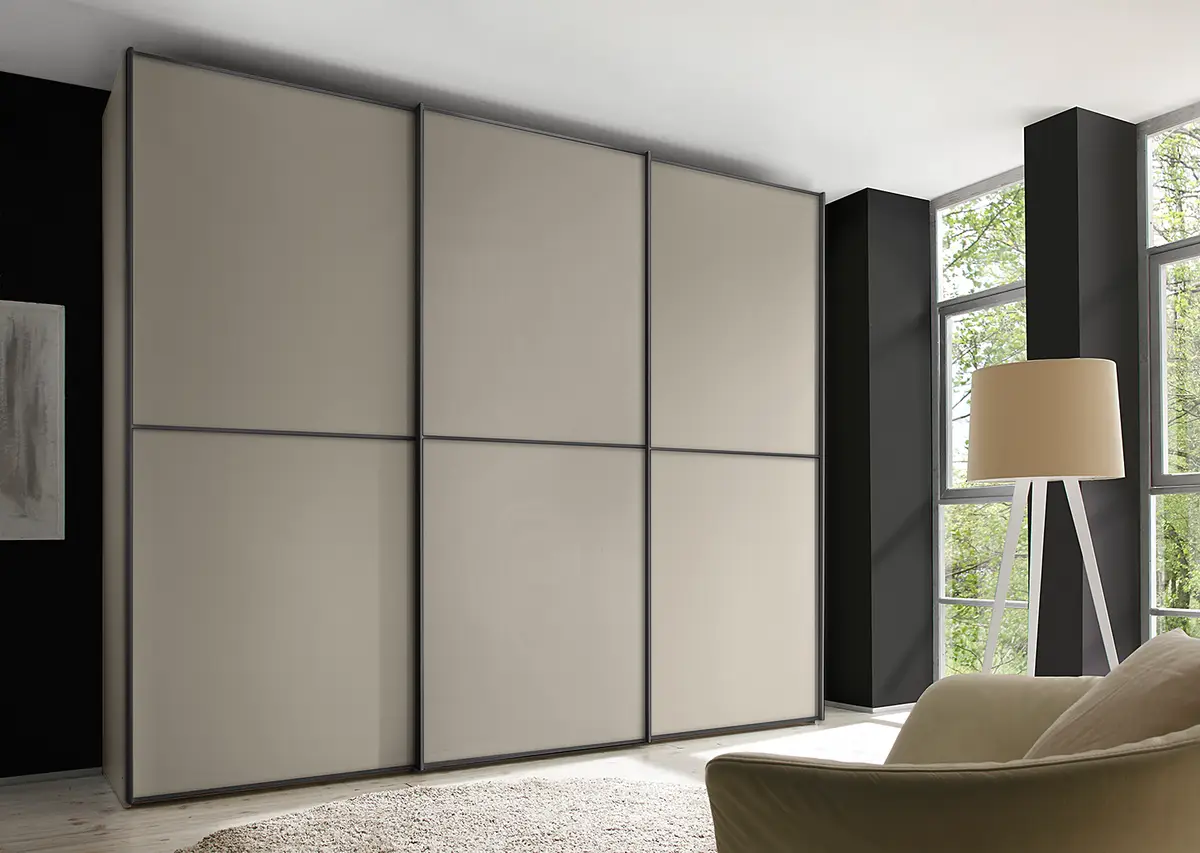 Schwebetürenschrank Typ C 280 x 240cm Beige/Sand Classic Grau
