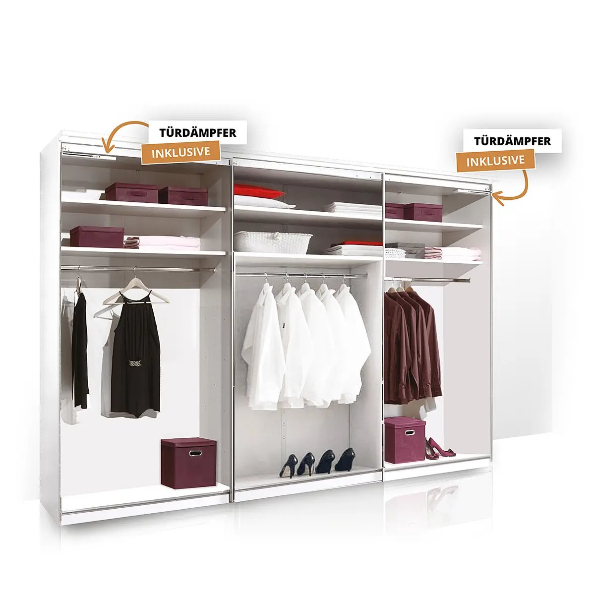Schwebetürenschrank Typ C | Mehrfarbig