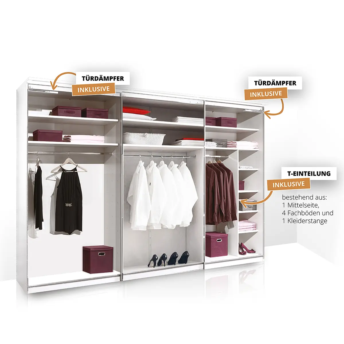 Schwebetürenschrank Typ C | Braun