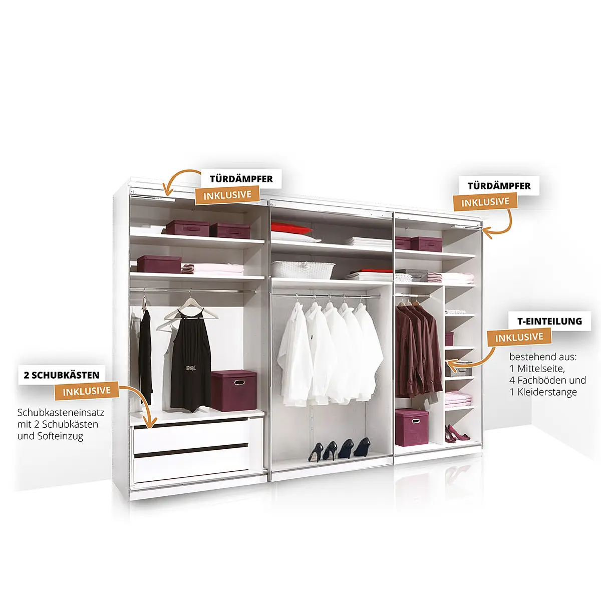 Schwebetürenschrank Typ C | Braun