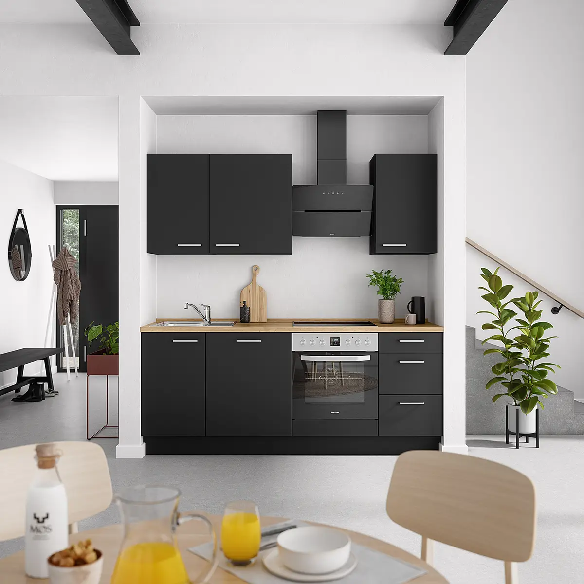 Küchenzeile High-Line Touch Variante B | Mehrfarbig