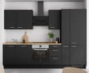 Küchenzeile High-Line Touch Variante B | Schwarz