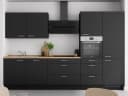 Küchenzeile High-Line Touch Variante D | Schwarz