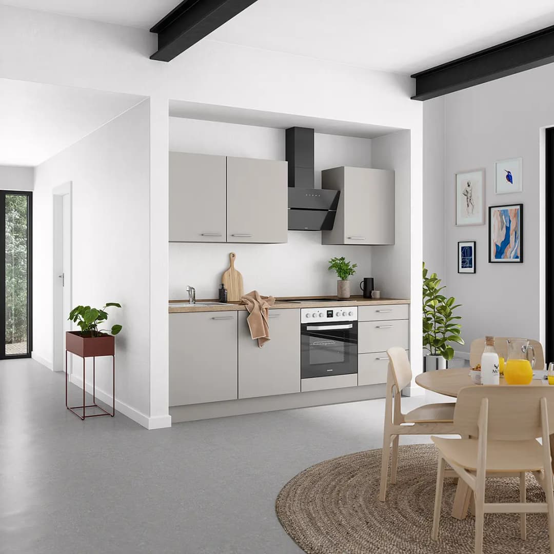 Küchenzeile High-Line Touch Variante C 240cm | Grau