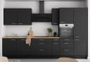 Küchenzeile High-Line Touch Variante D 360cm | Schwarz