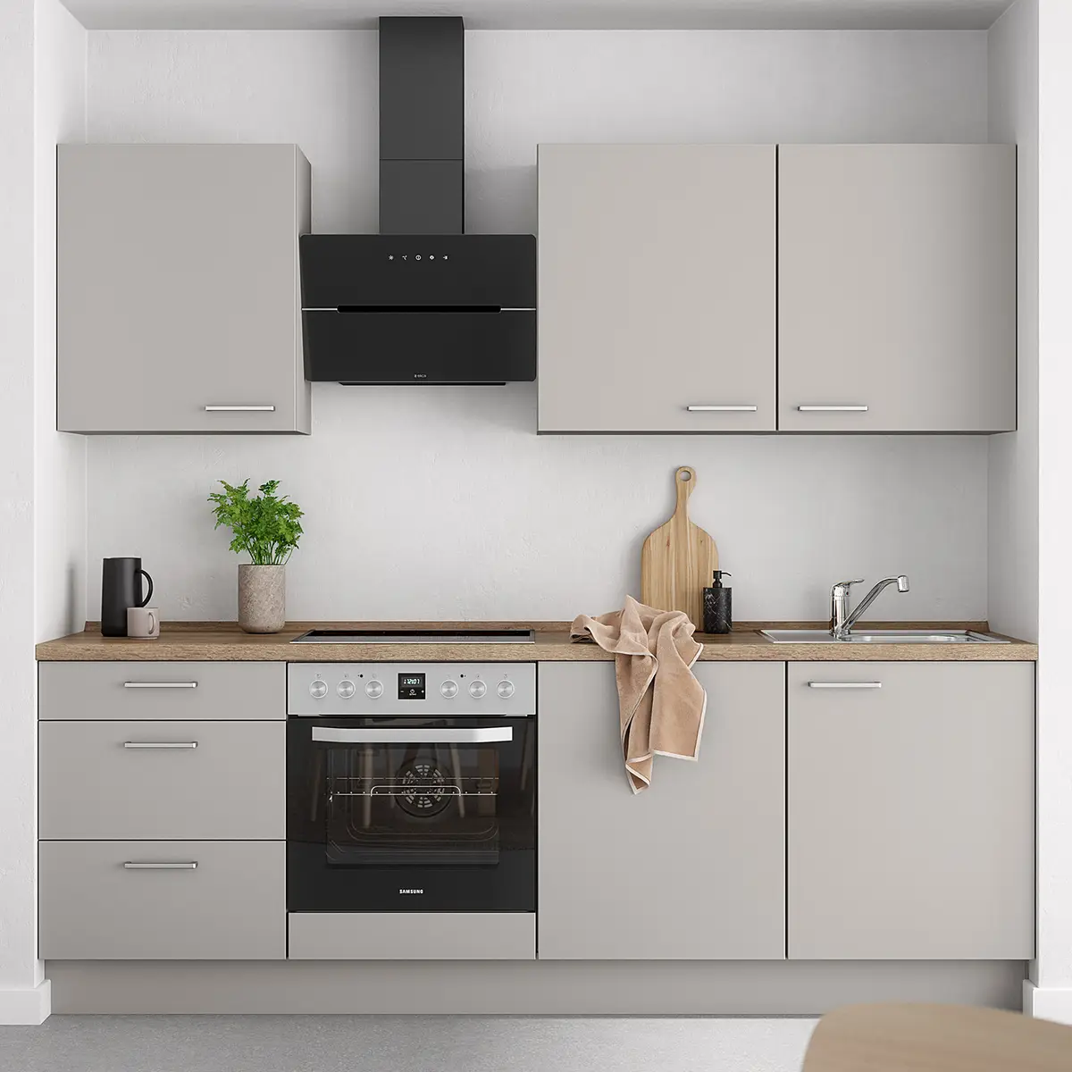 Küchenzeile High-Line Touch Variante C | Grau