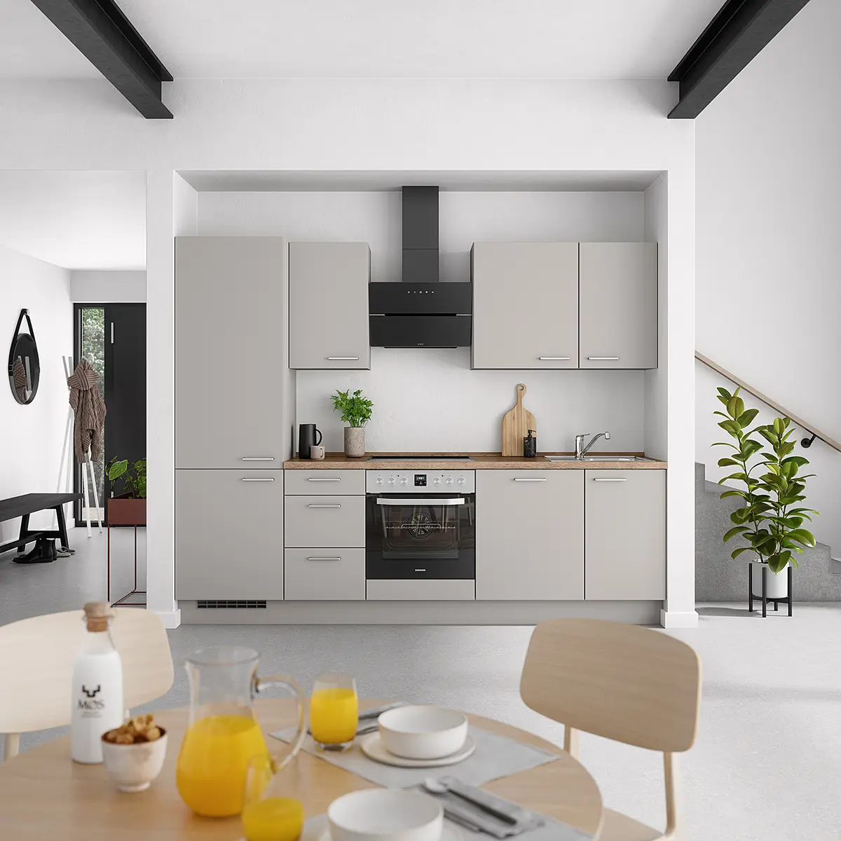 Küchenzeile High-Line Touch Variante B | Grau