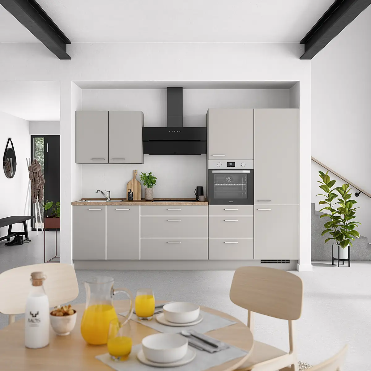 Küchenzeile High-Line Touch Variante D | Grau