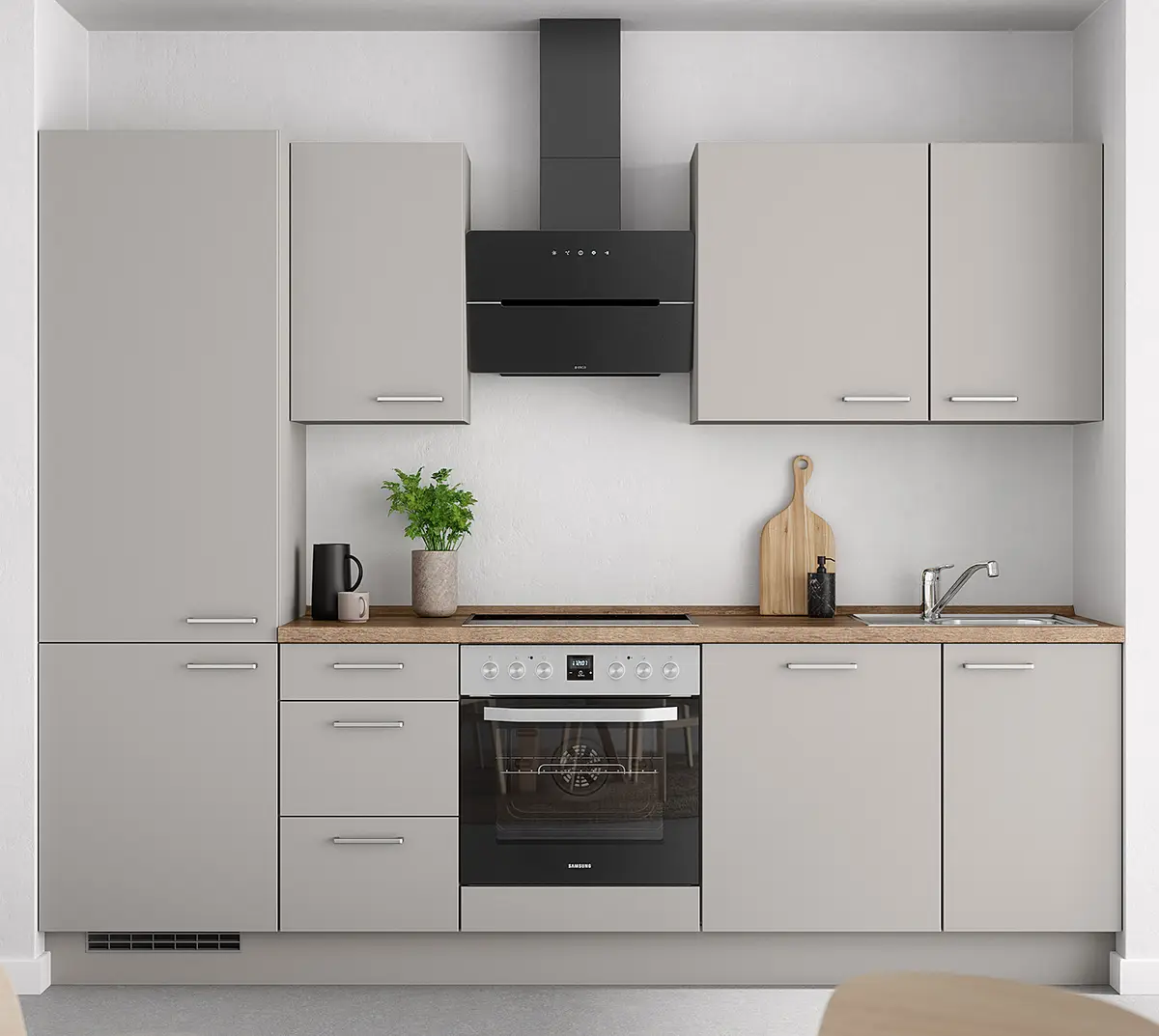 Küchenzeile High-Line Touch Variante B | Grau