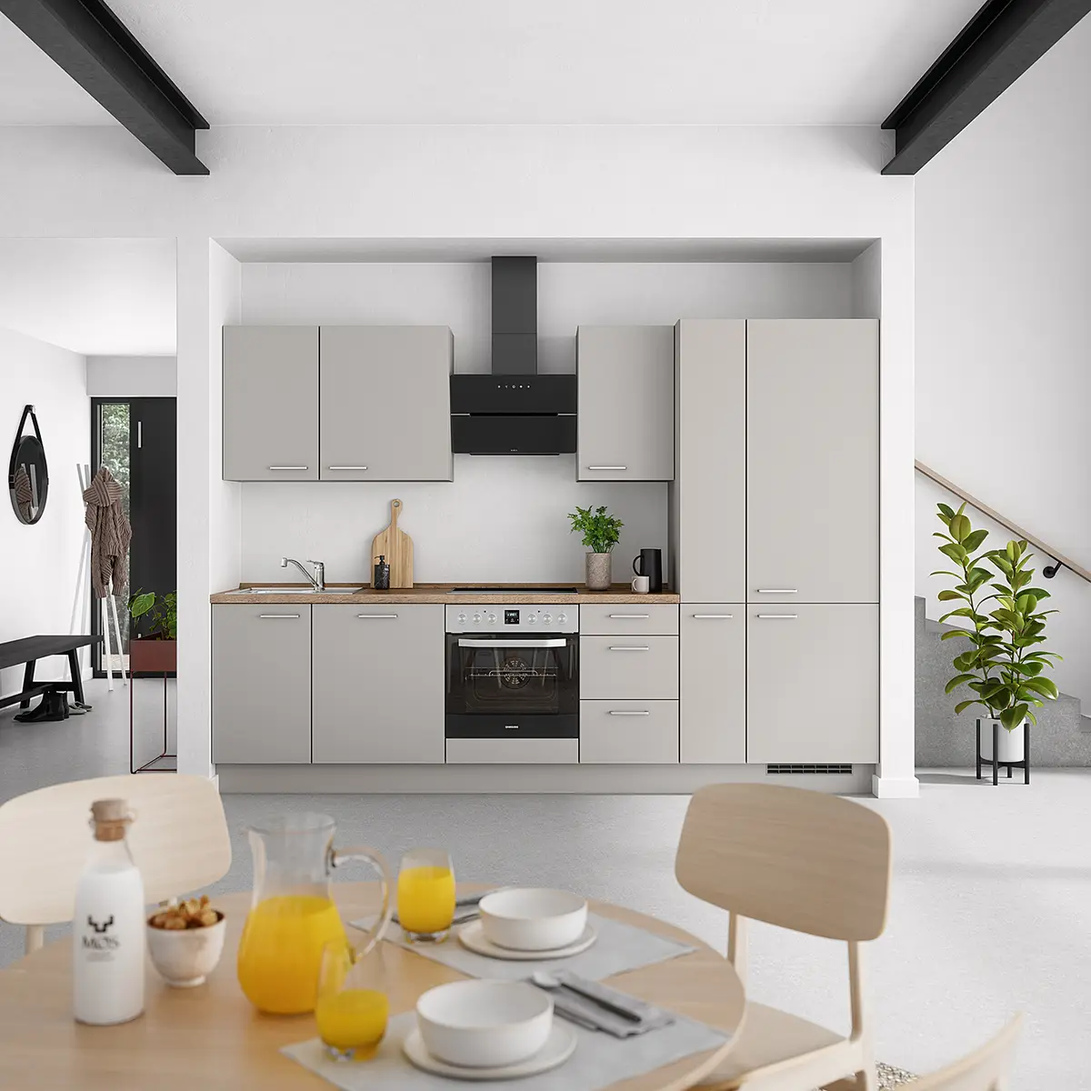 Küchenzeile High-Line Touch Variante B | Grau