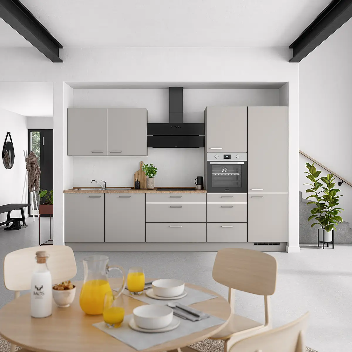 Küchenzeile High-Line Touch Variante D | Grau