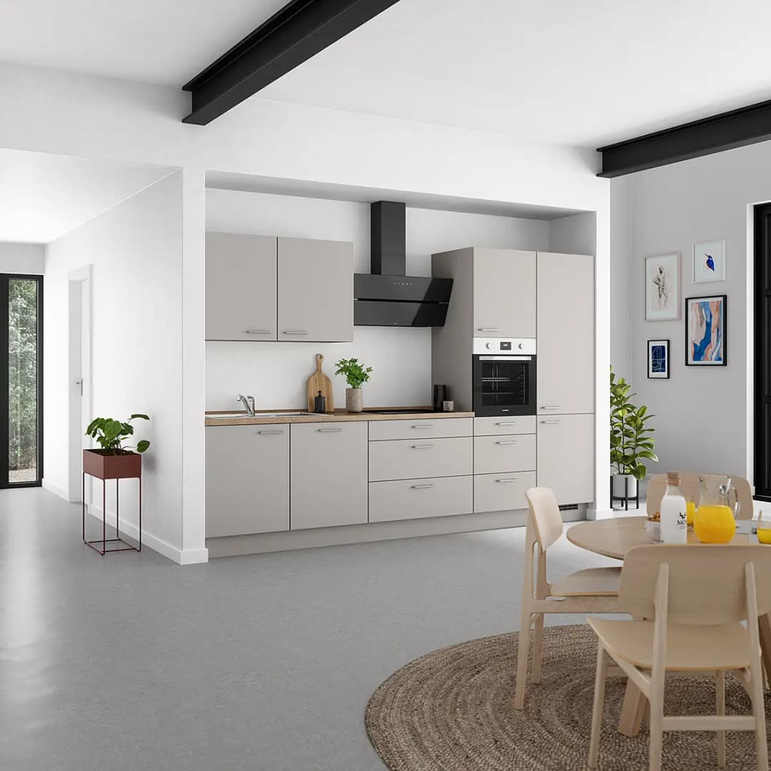 Küchenzeile High-Line Touch Variante D 330cm Ausrichtung | Grau