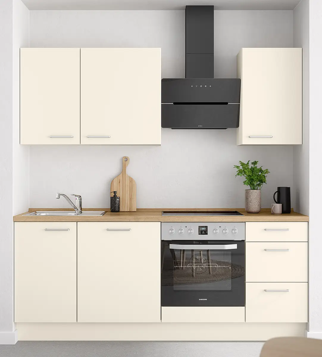 Küchenzeile High-Line Touch Variante B 210cm | Beige