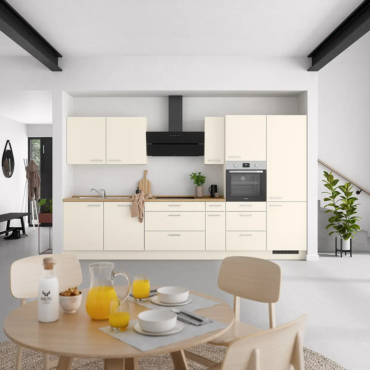 Küchenzeile High-Line Touch Variante D | Beige