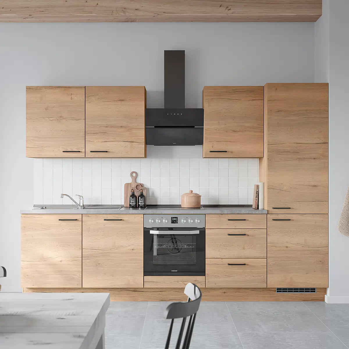 Küchenzeile High-Line Structura Kombi C 300cm Ausrichtung