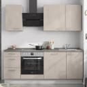 Nobilia Küchenzeile Riva Kombi B 210cm links Grau/Beton Hell mit