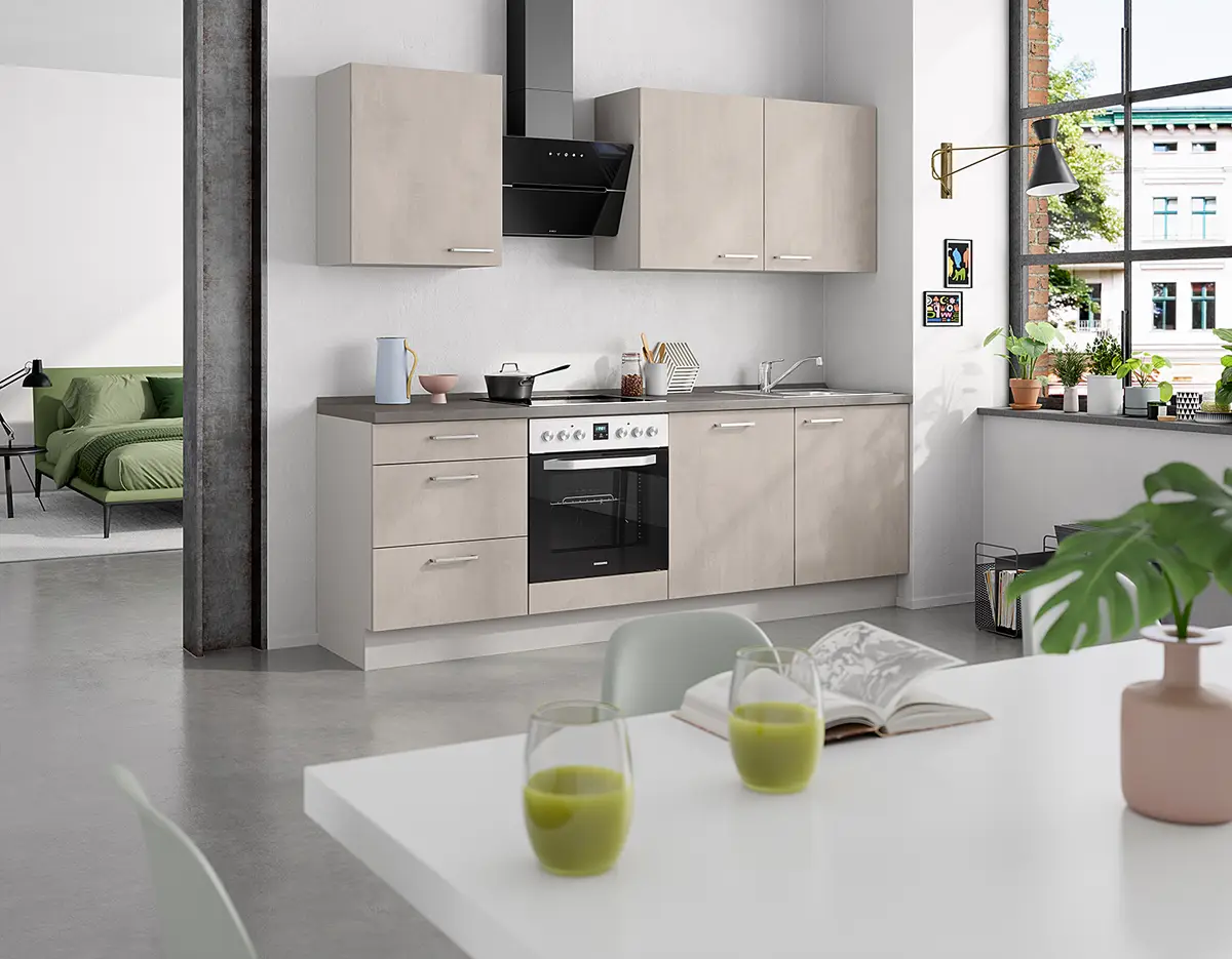 Küchenzeile High-Line Riva Kombi C 240cm | Grau