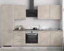 Küchenzeile High-Line Riva Kombi C 300cm Ausrichtung links Grau/Beton